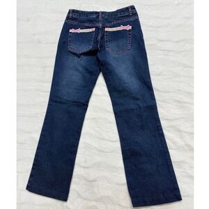 Lilly Pulitzer Women Jeans Bootcut‎ Pink Stitch Embroidered Pockets waist 28